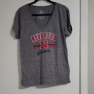 Colosseum Athletics Nebraska HUSKERS Gray Graphic Tee XXL